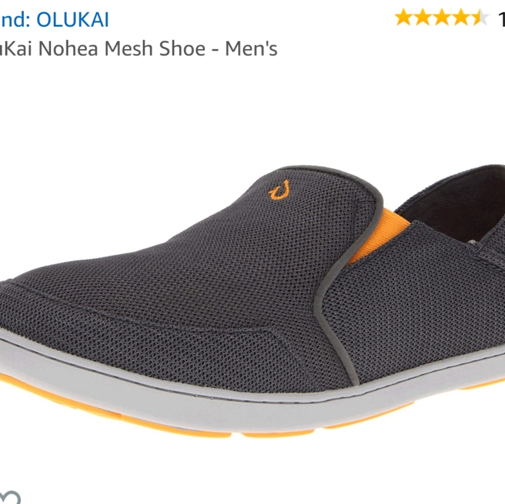 Olukai Nohea Mesh Shoe Men's Gray+Orange